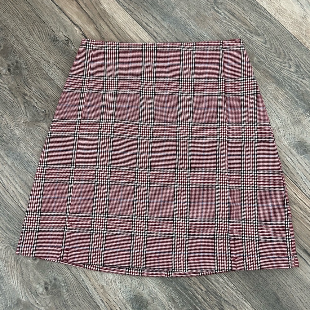 Brandy Melville John galt red plaid mini skirt one size XS small